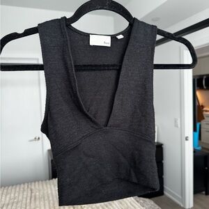 Wilfred Free Black Sleeveless V-Neck Top